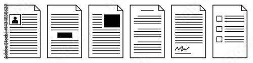 Work file and paperwork icon vector showing document templates and office files. Ideal for business administration, job application, project report, and office organization illustration.