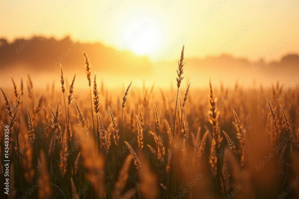 A serene golden field of wheat swaying gently under a soft sunrise, creating a peaceful and tranquil ambiance. A serene golden field of wheat swaying gently under a soft sunrise, creating a peaceful and tranquil ambiance.