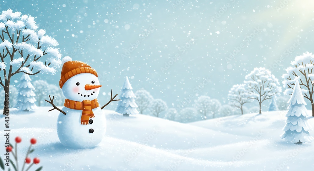 Obraz premium Winter's Gentle Embrace AI Generated