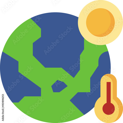 global warming illustration on a white background    