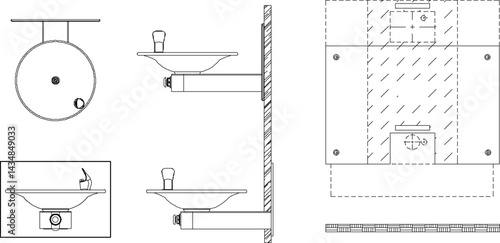 vector sketch illustration silhouette design Drinking Fountains for drinking in public places such as fields and parks 