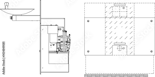 vector sketch illustration silhouette design Drinking Fountains for drinking in public places such as fields and parks
