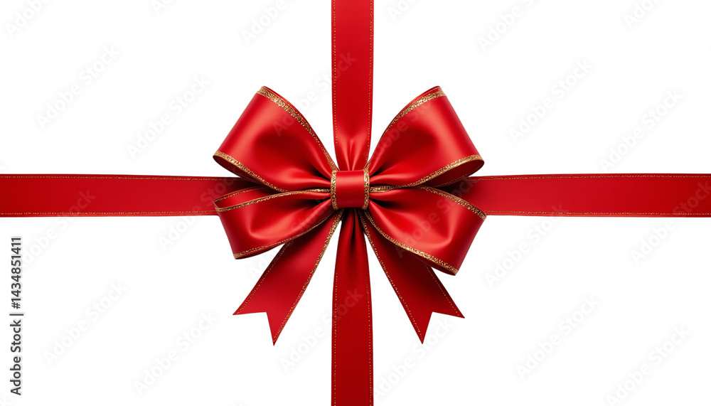 Bright red gift bow on festive background. Bright red gift bow on festive background.