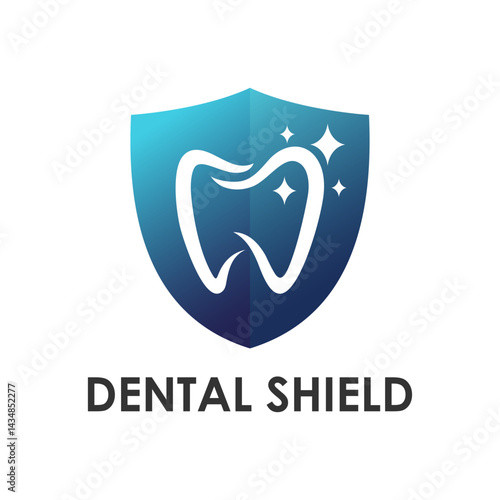 protection of teeth and shield symbol for dental care business