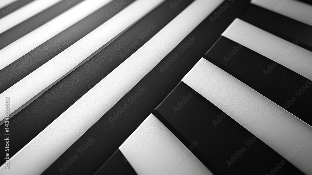 Obraz premium Abstract black and white diagonal stripes