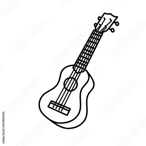 Ukulele Music Instrument Illustration Line Art for Band Performance, Concert Design, and Musical Education
