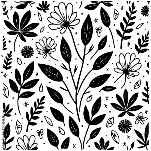 Floral arrangements with intricate botanical motifs creating an organic aesthetic