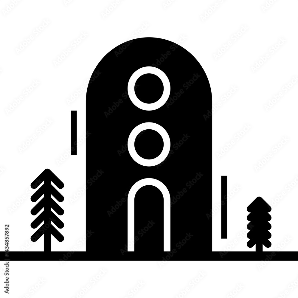 Fototapeta premium home glyph icon vector illustration isolated on white background