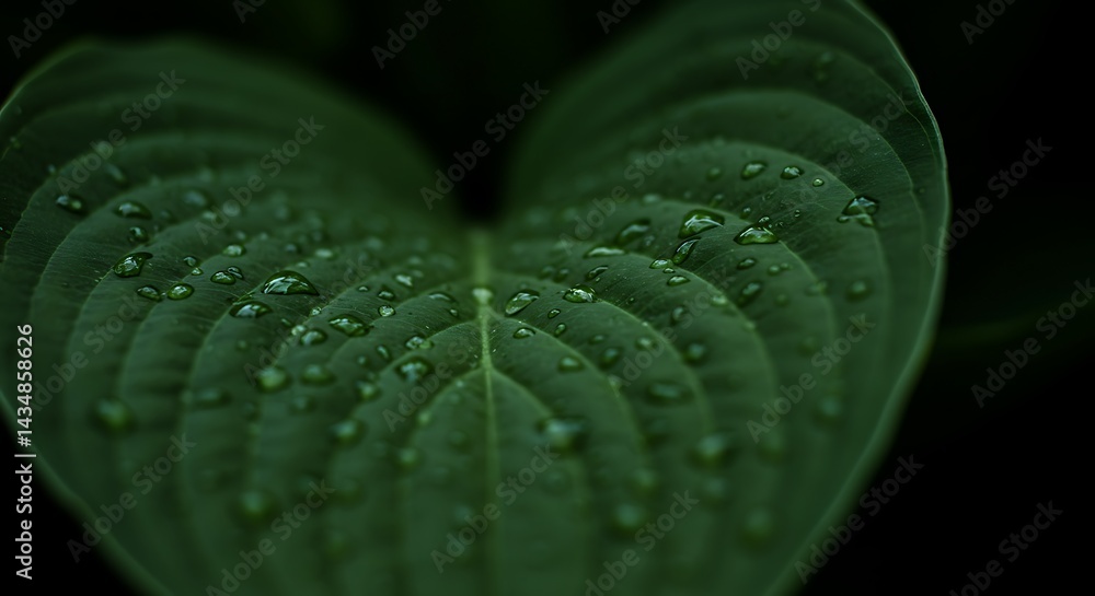 Obraz premium Emerald Dewdrops AI Generated
