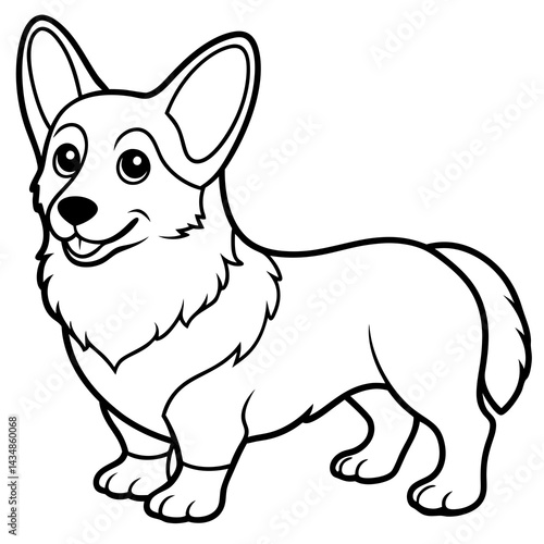 children s hand drawn corgi dog