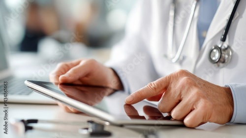 Wallpaper Mural a doctor uses a tablet computer. Torontodigital.ca