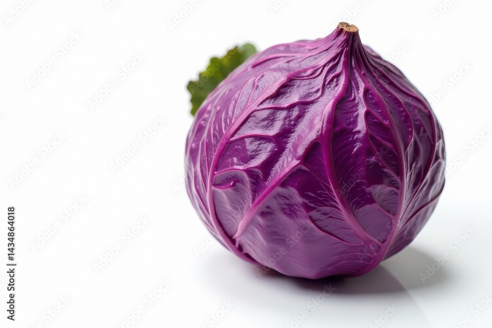 Single purple cabbage piece, clean white background, sharp focus, nutrition, salad Single purple cabbage piece, clean white background, sharp focus, nutrition, salad