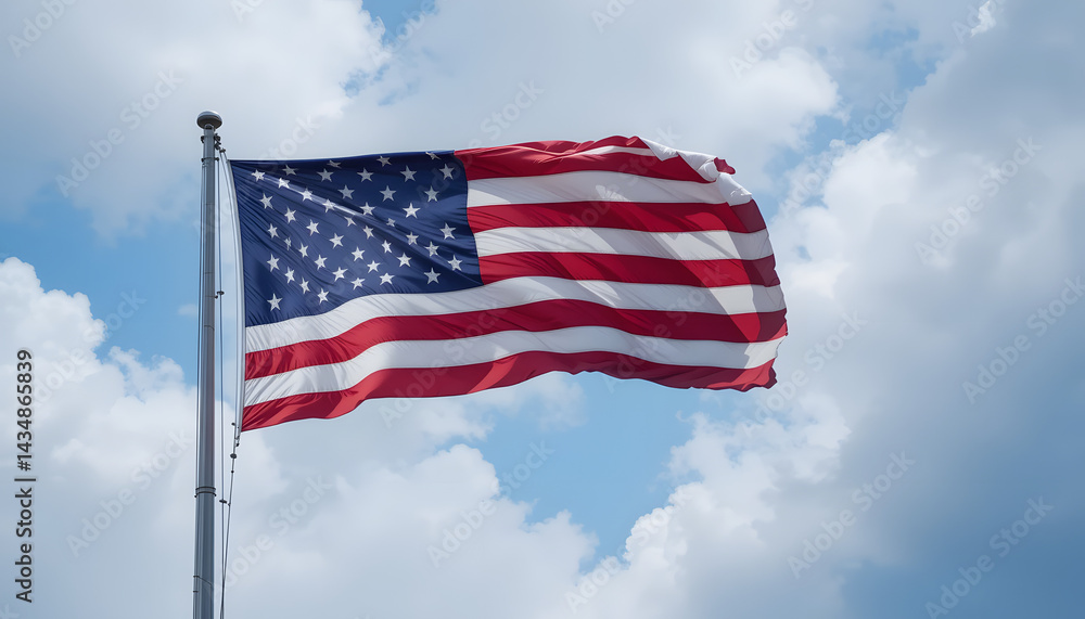 american flag on blue sky american flag on blue sky