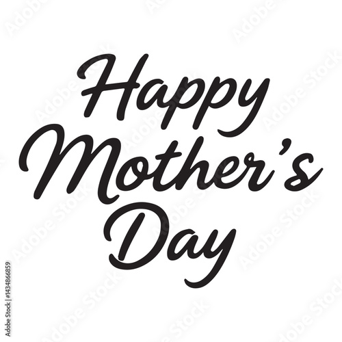 A digital illustration of a Happy Mother's Day typography Text Vector Design.