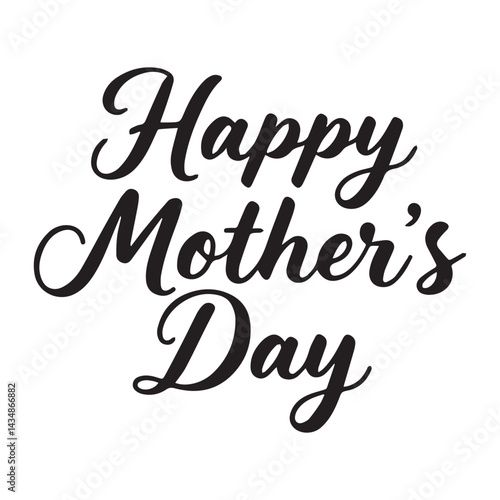 A digital illustration of a Happy Mother's Day typography Text Vector Design.
