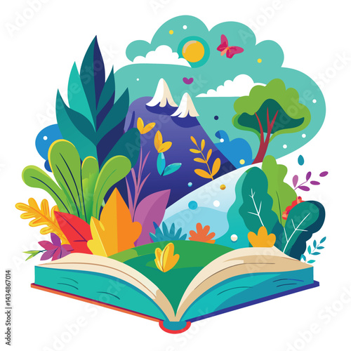 open book with flowers