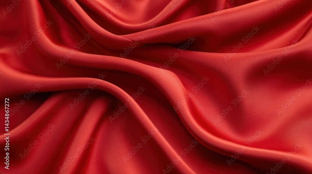 Obraz premium Deep Red Fabric Texture with Gentle Waves and Subdued Lighting Effects
