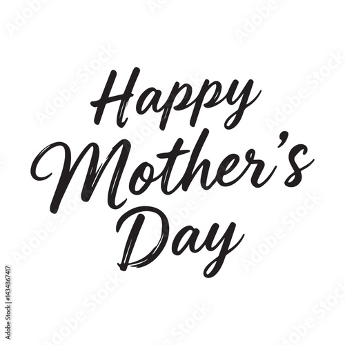 A digital illustration of a Happy Mother's Day typography Text Vector Design.