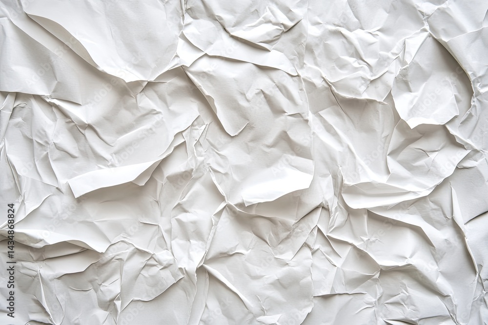 Obraz premium Crumpled White Paper Texture (9)