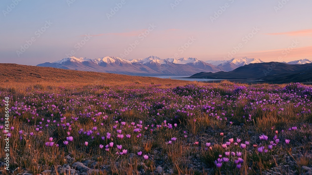 Obraz premium Alpine Sunset Bloom