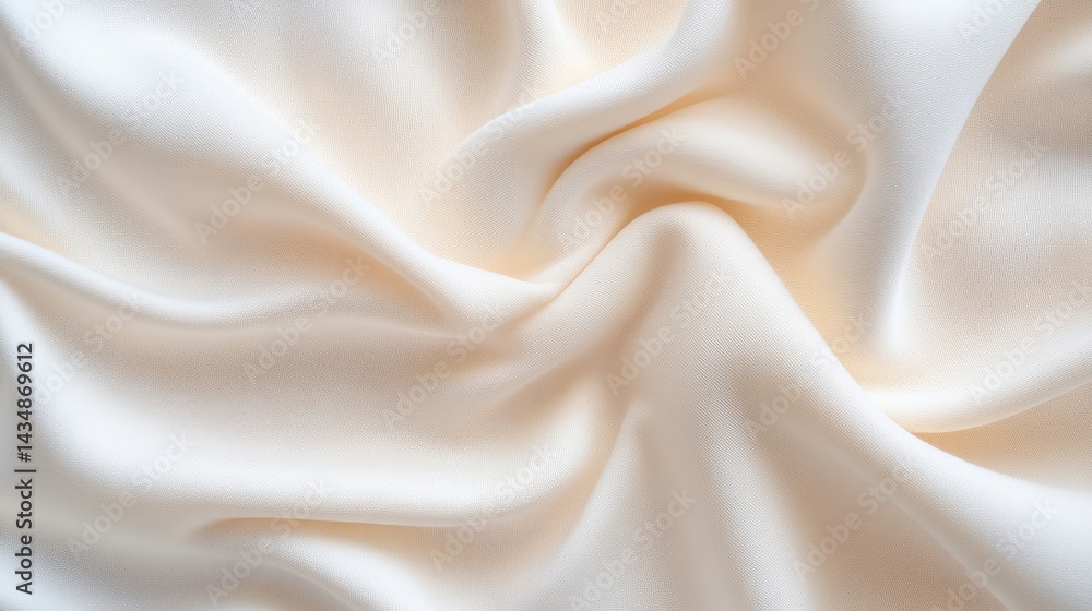 Obraz premium Soft, flowing cream-colored fabric drapes in elegant folds