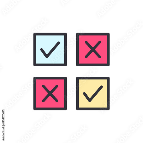 Checkbox colored icons, minimalist vector illustration ,simple transparent graphic element .Isolated on white background Free Download Checkbox colored icons, minimalist vector illustration ,simple transparent graphic element .Isolated on white background - GFXLoad