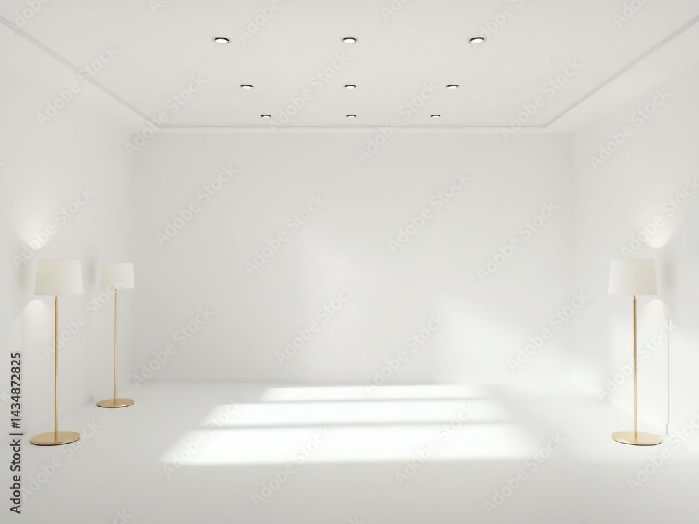 Fototapeta premium interior of a hall. room, interior, empty, wall, architecture, gallery, 3d, light, design, blank, home, exhibition, window, hall, floor, indoor, art, space, inside, frame, nobody, render, illustration