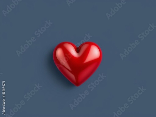 Wallpaper Mural red heart on blue background. heart, love, valentine, symbol, romance, day, shape, red, 3d, vector, illustration, holiday, romantic, passion, hearts, design, wedding, icon, decoration, valentine's day Torontodigital.ca