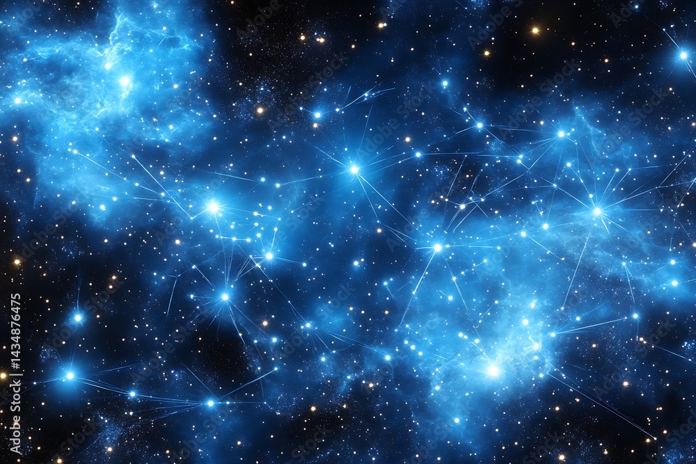 Fototapeta premium Cosmic Nebula, Night Sky, Stellar Clusters