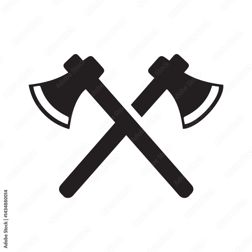 Axes Silhouette icon on white background Axes Silhouette icon on white background