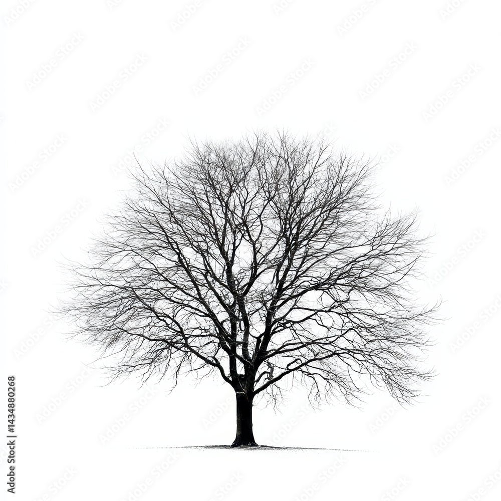 Obraz premium bare tree on white background