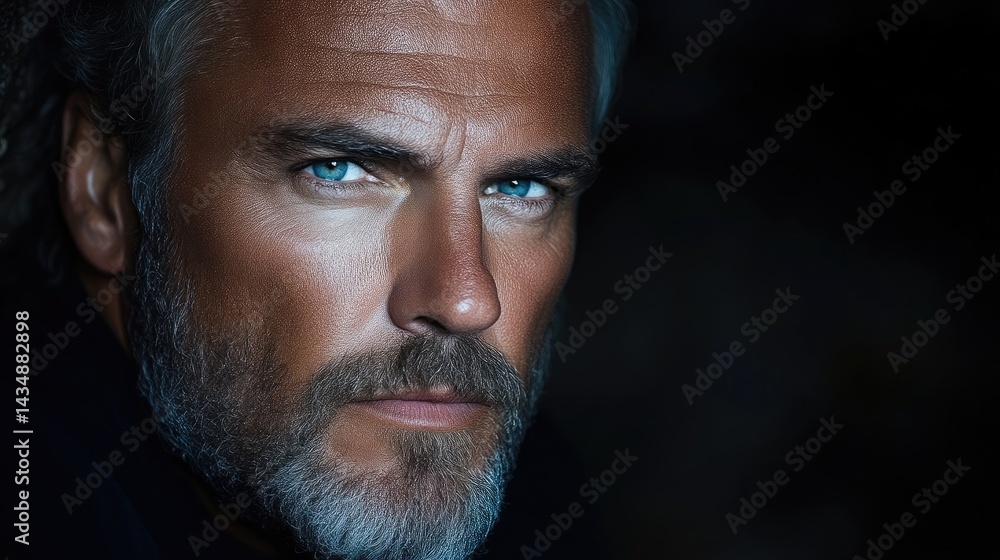 Fototapeta premium Close-up portrait of mature man with intense gaze