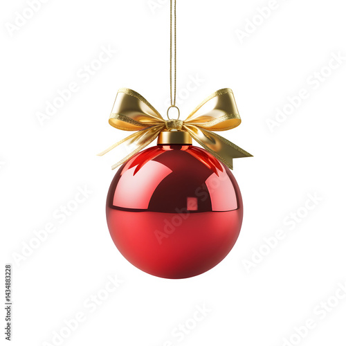 Shiny red Christmas ornaments with gold ribbon,decoration,xmas,, red,ornament,decor,balldecember