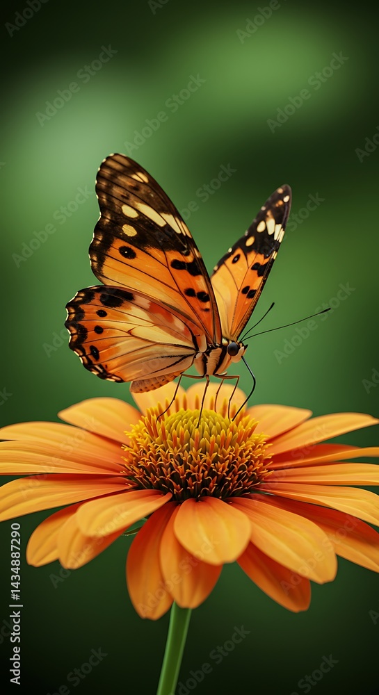 Obraz premium Flutter & Bloom: A Digital Butterfly AI Generated