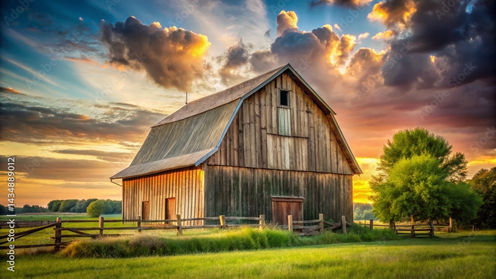 Obraz premium Rustic Barn at Sunset