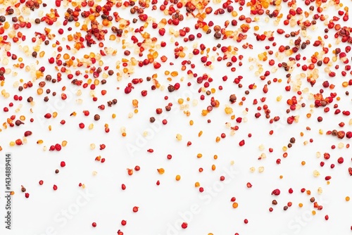 Wallpaper Mural Colorful spice seeds scattered on white surface Torontodigital.ca