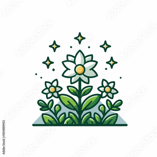 flower, edelweiss, plant, nature, flora, background, blossom, bloom, botany, alps, leontopodium, floral, alpine, mountain, white, isolated, art, summer, beautiful, design, illustration, petal, natural