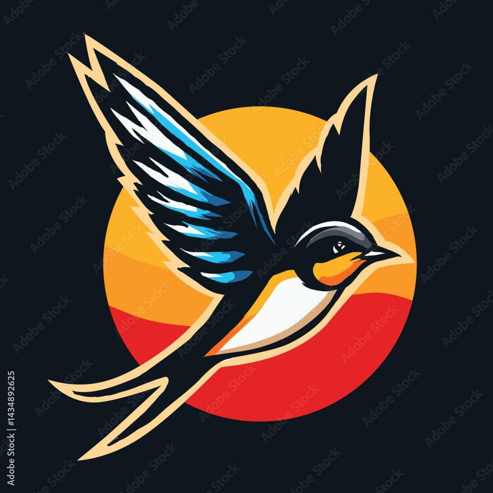 Obraz premium swallow fly logo