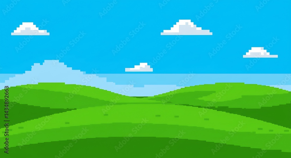 Fototapeta premium Pixelated Paradise AI Generated