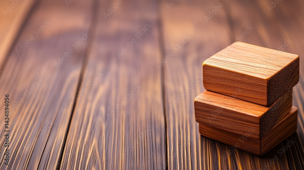 Stack of Wooden Blocks on Dark Brown Wooden Tabletop A Simple Image for Business Design or Construction Concepts Stack of Wooden Blocks on Dark Brown Wooden Tabletop A Simple Image for Business Design or Construction Concepts