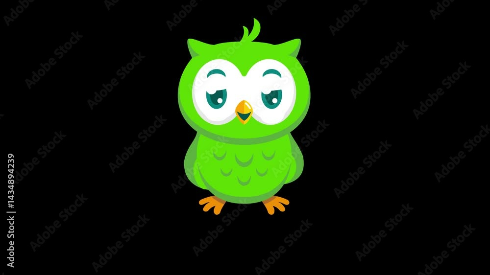 Cartoon owl crying vector animation Cartoon owl crying vector animation