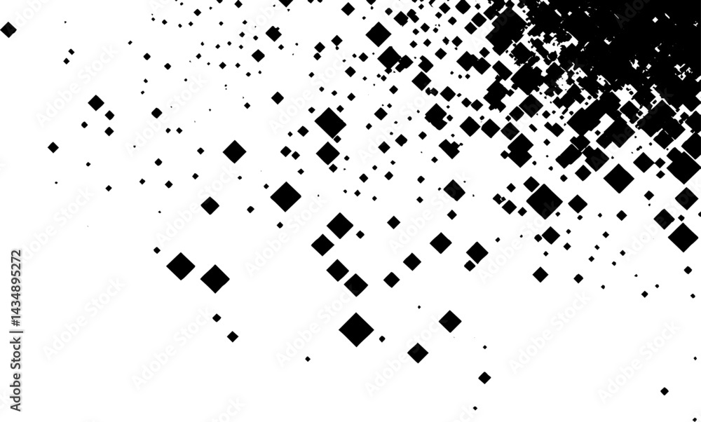 Obraz premium Minimalistic Abstract Black Squares Pattern on White Background