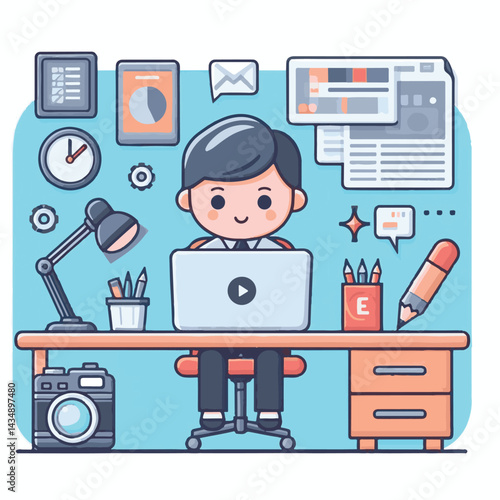 editor, business, computer, content, technology, editing, man, writer, office, work, online, internet, workplace, people, illustration, designer, digital, person, concept, professional, creative, scre