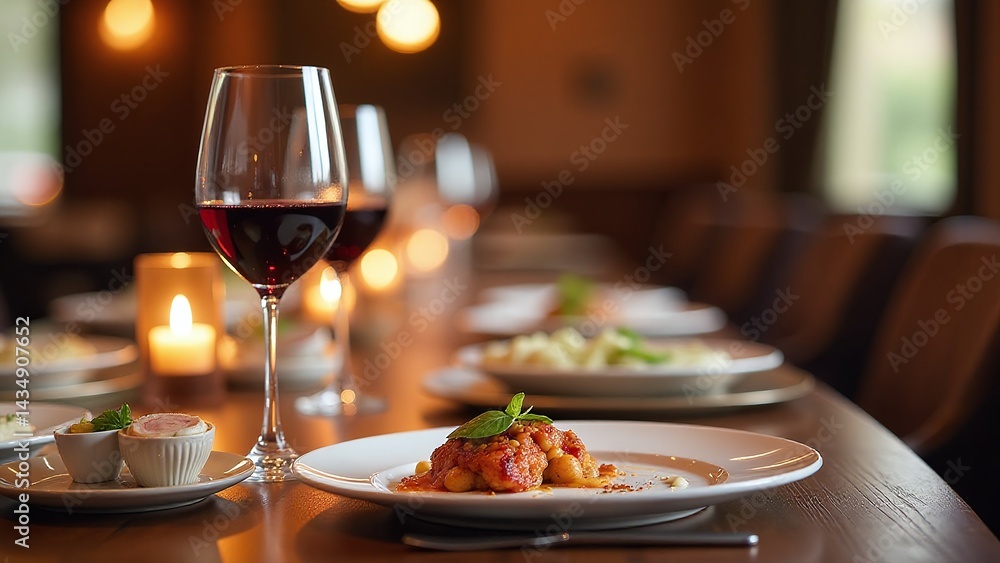 Elegant wine dinner, pairing with gourmet dishes, National Wine Day celebration Elegant wine dinner, pairing with gourmet dishes, National Wine Day celebration