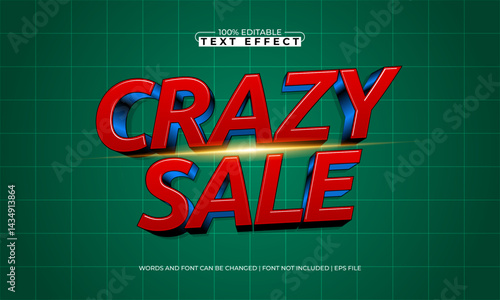 crazy sale editable text effect with a discount and sale text style