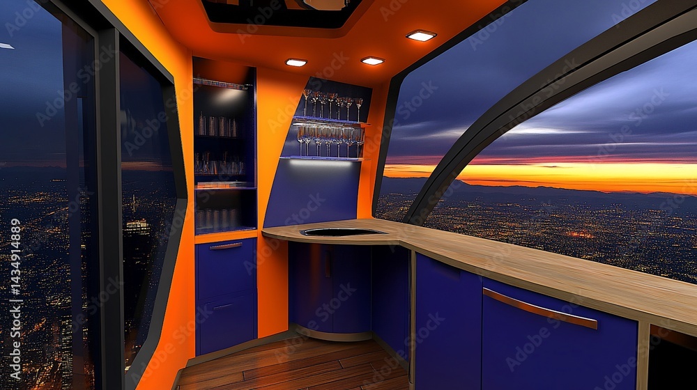 Sky-high bar with city views