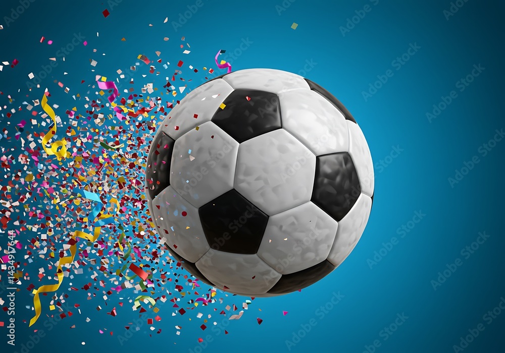 Fototapeta premium Confetti Explosion: Soccer Celebration AI Generated