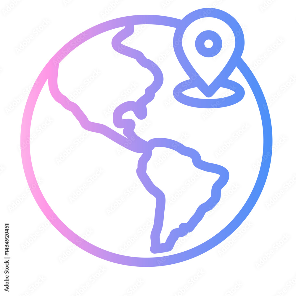 Fototapeta premium location Line Gradient Icon