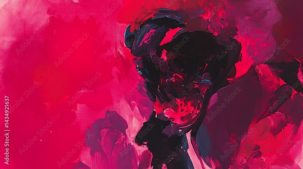 Abstract painting with bold colors