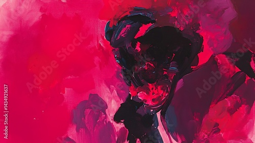 Obraz na płótnie Abstract painting with bold colors w salonie